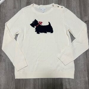 Charter Club Women's Cream Sweater w/ Black Scottie Dog, size M‎